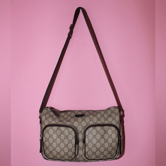 Gucci GG Monogram Leather Crossbody Bag - Picture 1 of 10